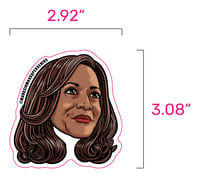 Image 4 of Vice-President Kamala Harris Face Vinyl Sticker