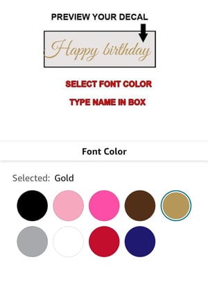 Image of 15 letters only customized name decal (Only available 3 weeks before event date )