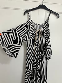 Image 1 of printed cold shoulder dress 