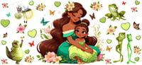 Princess Tiana Mom & Mini Double Sided Uv Dtf Wrap W0749