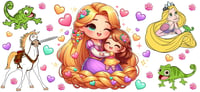 Cartoon Rapunzel Double Sided Uv Dtf Wrap W0750