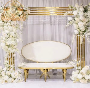 Image of 4 lines Gold stainless steel backdrop only  