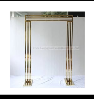 Image of 4 lines Gold stainless steel backdrop only  