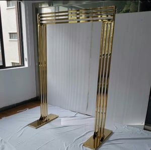 Image of 4 lines Gold stainless steel backdrop only  