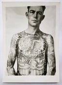 Image of original antique vintage george fosdick old kobel tattoo tattooed man photo 5x7