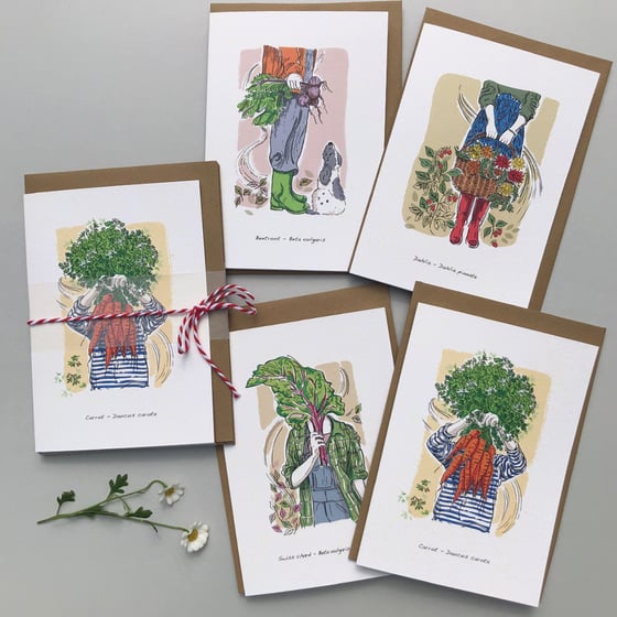 Image of Allotment grow your own, a collection of four greeting cards