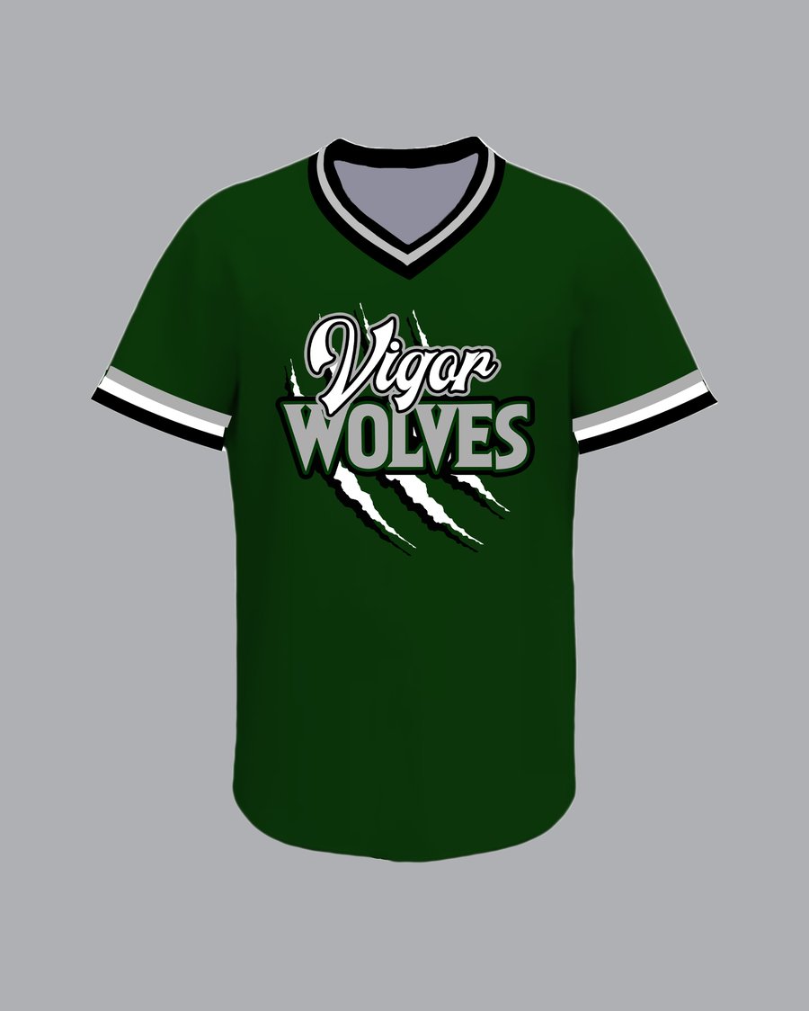 Image of Vigor Wolves Green Pullover Jersey