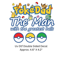 Dad The Man With The Gretest Balls Cartoon Double Sided Uv Dtf Wrap D2054
