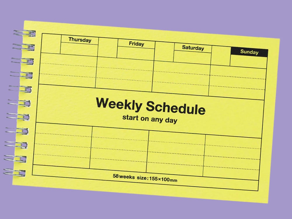 Image of PLANER Weekly Schedule