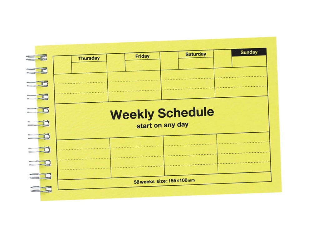 Image of PLANER Weekly Schedule