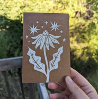 Image 1 of Handprinted coneflower card