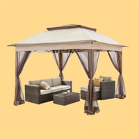 Image 1 of PopUp Instant Gazebo with Mosquito Netting Cover- 11x11 Foot Dimensions