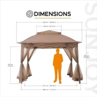 Image 7 of PopUp Instant Gazebo with Mosquito Netting Cover- 11x11 Foot Dimensions