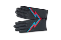 Image 1 of Black Ziggy Red/Blue Bolt Leather Gloves