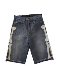 Image 1 of KAPITAL BONE DENIM SHORTS BLACK