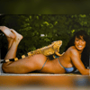 Autographed 8x10 - Blue Bikini, Bare Feet & Lucky Lizard