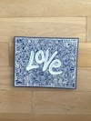 Blue & White • Love • 10” x 8” Canvas Original