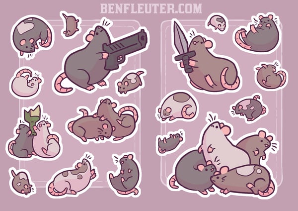 Image of IT'S RATS - a sticker sheet