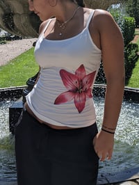 Image 1 of Pink Petal Cami Top - White 