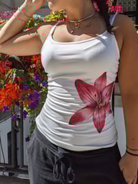 Image 2 of Pink Petal Cami Top - White 