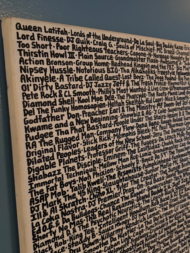 “Handwritten Art Tribute to Hip-Hop” 2nd Edition • 30” x 32” Canvas Original