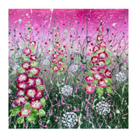 Image 2 of 'Hollyhocks' greetings card 