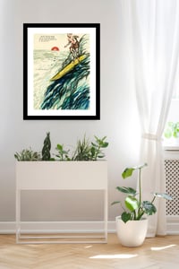 Image 2 of Raymond Pettibon - Would It Have Been Human, Fine Art Giclee Print, Surfer Poster, Hawaii, Cali