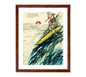 Image of Raymond Pettibon - Would It Have Been Human, Fine Art Giclee Print, Surfer Poster, Hawaii, Cali