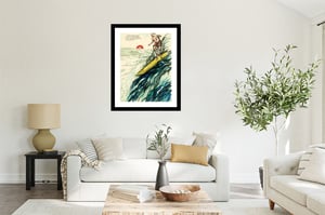 Image of Raymond Pettibon - Would It Have Been Human, Fine Art Giclee Print, Surfer Poster, Hawaii, Cali