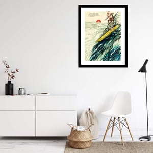 Image of Raymond Pettibon - Would It Have Been Human, Fine Art Giclee Print, Surfer Poster, Hawaii, Cali