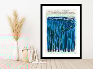 Image of Raymond Pettibon - The Weight of the Elements, Fine Art Giclee Print, Surfer Poster, Hawaii, Cali