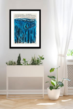 Image of Raymond Pettibon - The Weight of the Elements, Fine Art Giclee Print, Surfer Poster, Hawaii, Cali