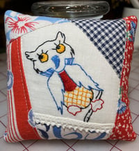 Image 1 of Owl Embroidered Pincushion