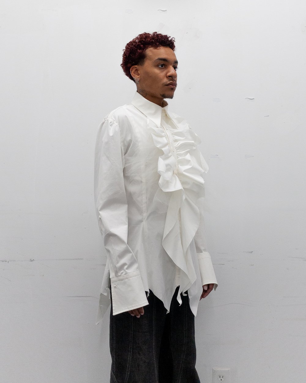 THE GLIMMER BUTTON UP - WHITE MIST