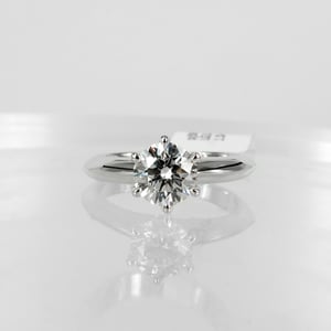 Image of 18ct white gold Solitaire lab grown diamond engagement ring. PJ5886