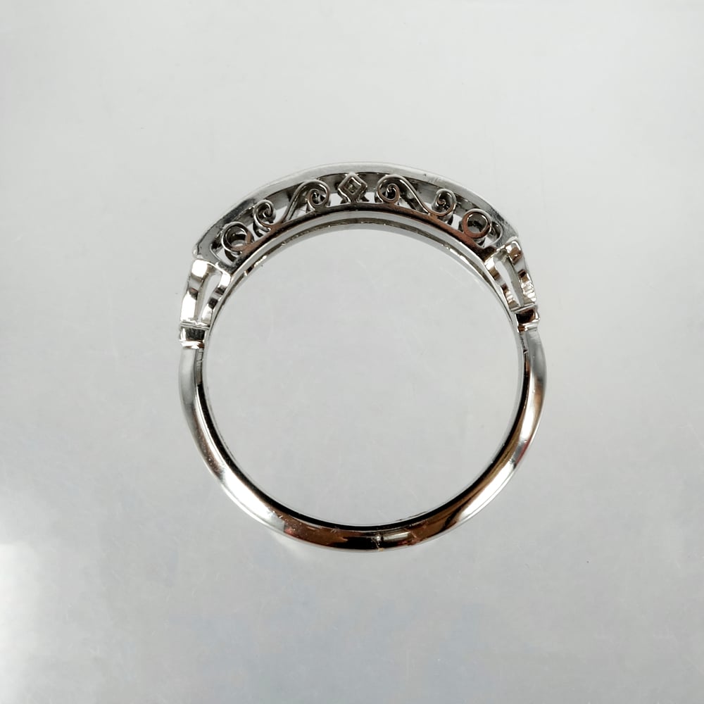 Image of 18ct white gold antique style diamond set eternity ring. SHLMP