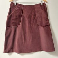 Image 1 of Corduroy pocket skirt -wine, green or Orchid corduroy