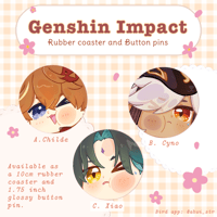 Image 1 of Genshin impact rubber coasters