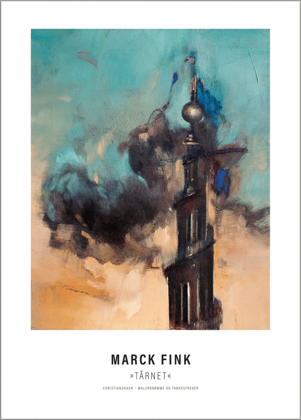 Image of Art poster / "Christianshavn – Malerdrømme og tankestreger – Tårnet"