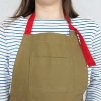 Image 2 of NEW! Gardening Apron with Harvesting Pouch and Pockets for Secateurs and Phone. Tan Canvas