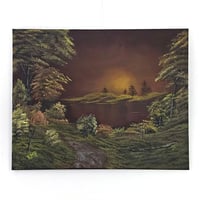 Image 1 of Sunset Over the Lake - 20" x 16" Oil Painting