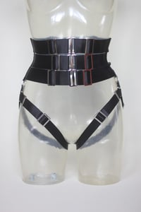 Image 4 of MADE TO ORDER - Small Elastic Waist Cincher in satin with garters (Size XS - XL)