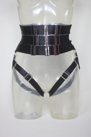 Image of MADE TO ORDER - Small Elastic Waist Cincher in satin with garters (Size XS - XL)