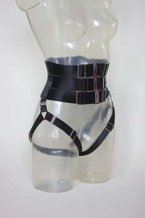 Image of MADE TO ORDER - Small Elastic Waist Cincher in satin with garters (Size XS - XL)