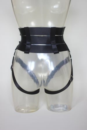 Image of MADE TO ORDER - Small Elastic Waist Cincher in satin with garters (Size XS - XL)