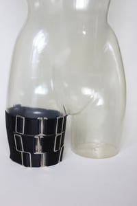 Image 6 of MADE TO ORDER - Elastic thigh garter in black satin (Size XS - XL)