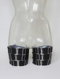 Image 10 of MADE TO ORDER - Elastic thigh garter in black satin (Size XS - XL)