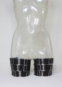 Image 9 of MADE TO ORDER - Elastic thigh garter in black satin (Size XS - XL)