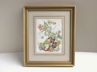 Image 1 of Vintage Botanical Watercolour Painted Print, Sheila Mannes-Abbott 1979, Frame Size 15 x 12 5/8 ins 