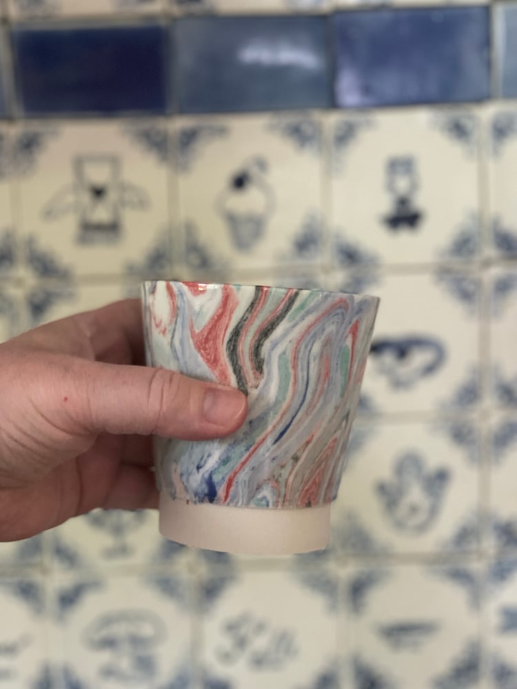 Image of Marble cup Blue/orange